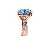 Rose gold Fancy Blue Round Cut Diamond Engagement Ring with Side Stone Accents and Four-Prong Setting_77