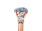 Rose gold Fancy Blue Round  Cut Diamond Five-Stone Prong Set White Gold Ring_37