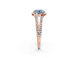 Rose gold Fancy Blue Round Cut Diamond Halo Split Shank Engagement Ring_41