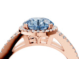 Rose gold Fancy Blue Round Cut Diamond Halo Split Shank Engagement Ring_43