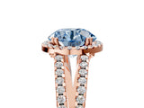 Rose gold Fancy Blue Round Cut Diamond Halo Split Shank Engagement Ring_44