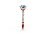 Rose gold Fancy Blue Round  Cut Diamond Pavé Band Ring with Four-Prong Setting_29