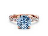 Rose gold Fancy Blue Round  Cut Diamond Pavé Band with Four-Prong Setting_51