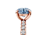 Rose gold Fancy Blue Round  Cut Diamond Pavé Band with Four-Prong Setting_56
