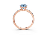 Rose gold Fancy Blue Round Cut Diamond Pavé Solitaire Engagement Ring with Four-Prong Setting_70