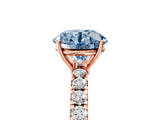 Rose gold Fancy Blue Round Cut Diamond Pavé Solitaire Engagement Ring with Four-Prong Setting_72