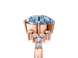 Rose gold Fancy Blue Round Cut Diamond Ring with Side Stones and Four-Prong Setting_83