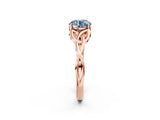 Rose gold Fancy Blue Round Cut Diamond Solitaire Celtic Knot Ring with Four-Prong Setting_60