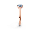 Rose gold Fancy Blue Round Cut Diamond Solitaire Engagement Ring with Cathedral Setting and Four-Prong Mount_135