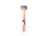 Rose gold Fancy Blue Round Cut Diamond Solitaire Engagement Ring with Cathedral Setting and Four-Prong Mount_26