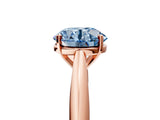 Rose gold Fancy Blue Round Cut Diamond Solitaire Engagement Ring with Cathedral Setting and Four-Prong Mount_41