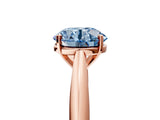 Rose gold Fancy Blue Round Cut Diamond Solitaire Engagement Ring with Cathedral Setting and Four-Prong Mount_89