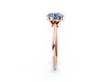 Rose gold Fancy Blue Round Cut Diamond Solitaire Engagement Ring with Classic Band and Four-Prong Setting_38