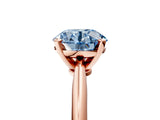 Rose gold Fancy Blue Round Cut Diamond Solitaire Engagement Ring with Classic Band and Four-Prong Setting_41