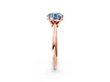 Rose gold Fancy Blue Round Cut Diamond Solitaire Engagement Ring with Classic Band and Four-Prong Setting_90