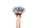 Rose gold Fancy Blue Round Cut Diamond Solitaire Engagement Ring with Classic Band and Four-Prong Setting_93