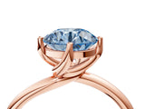 Rose gold Fancy Blue Round Cut Diamond Solitaire Engagement Ring with Four-Prong Setting and Classic Band_24