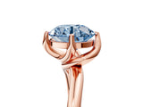 Rose gold Fancy Blue Round Cut Diamond Solitaire Engagement Ring with Four-Prong Setting and Classic Band_25