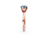 Rose gold Fancy Blue Round Cut Diamond Solitaire Engagement Ring with Round Band and Four-Prong Setting_212