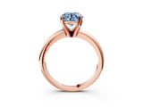 Rose gold Fancy Blue Round Cut Diamond Solitaire Engagement Ring with Round Band and Four-Prong Setting_213