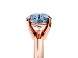 Rose gold Fancy Blue Round Cut Diamond Solitaire Engagement Ring with Round Band and Four-Prong Setting_215