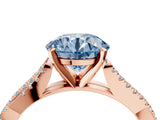 Rose gold Fancy Blue Round Cut Diamond Solitaire Engagement Ring with Twisted Pavé Band and Four-Prong Setting_53