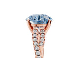 Rose gold Fancy Blue Round Cut Diamond Solitaire Engagement Ring with Twisted Pavé Band and Four-Prong Setting_54