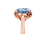 Rose gold Fancy Blue Round Cut Diamond Solitaire Ring with Flower Prong Setting and Classic Band_17
