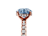 Rose gold Fancy Blue Round Cut Diamond Solitaire Ring with Pavé Band and Four-Prong Setting_111