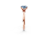 Rose gold Fancy Blue Round Cut Diamond Solitaire Ring with Six-Prong Setting and Classic Band_245