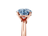 Rose gold Fancy Blue Round Cut Diamond Solitaire Ring with Six-Prong Setting and Classic Band_248