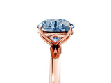 Rose gold Fancy Blue Round Cut Diamond Solitaire Ring with Thin Band and Prong Setting_17