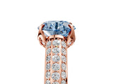Rose gold Fancy Blue Round Cut Diamond Solitaire Ring with Three-Row Pavé Band and Four-Prong Setting_42