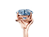 Rose gold Fancy Blue Round Cut Diamond Solitaire Ring with Twist Band and Four-Prong Setting_115