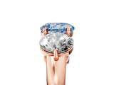 Rose gold Fancy Blue Round Cut Diamond Three-Stone Ring with Prong Setting and Classic Band_114