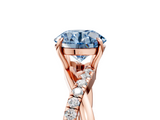 Rose gold Fancy Blue Round  Cut Diamond Twisted Band with Pavé Setting and Four-Prong Setting_27