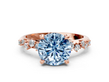 Rose gold Fancy Blue Round  Cut Diamond Vine Band with Four-Prong Setting_57