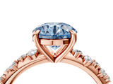 Rose gold Fancy Blue Round  Cut Diamond Vine Band with Four-Prong Setting_61