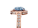 Rose gold Fancy Blue Round  Cut Halo Pave Split Shank Prong Setting Ring_42