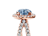 Rose gold Fancy Blue Round  Cut Halo Split Shank Pave Set Ring_67
