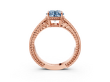 Rose gold Fancy Blue Round  Cut Milgrain Channel Set Engagement Ring with Solitaire Prong Setting_51