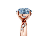 Rose gold Fancy Blue Round Cut Solitaire Diamond Engagement Ring with Twisted Pave Band and Four-Prong Setting_8