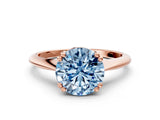 Rose gold Fancy Blue Round Cut Solitaire Diamond Ring with Six-Prong Setting and Classic Band_12