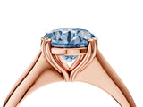 Rose gold Fancy Blue Round Cut Solitaire Diamond Ring with Six-Prong Setting and Classic Band_16