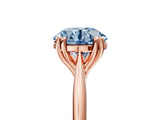 Rose gold Fancy Blue Round Cut Solitaire Diamond Ring with Six-Prong Setting and Classic Band_17