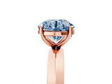 Rose gold Fancy Blue Round  Cut Solitaire Engagement Ring with Flat Band and Four-Prong Setting 5