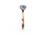 Rose gold Fancy Blue Round  Cut Solitaire Engagement Ring with Four-Prong Setting and Classic Band_22