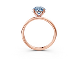 Rose gold Fancy Blue Round  Cut Solitaire Engagement Ring with Four-Prong Setting and Classic Band_23