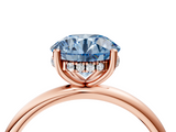 Rose gold Fancy Blue Round  Cut Solitaire Engagement Ring with Four-Prong Setting and Classic Band_24