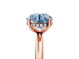 Rose gold Fancy Blue Round  Cut Solitaire Engagement Ring with Four-Prong Setting and Classic Band_25